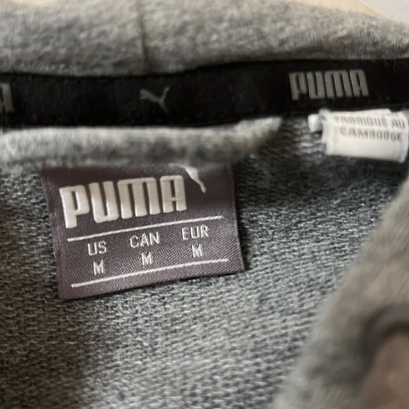 Mens Puma Zip Up Hoodie, Gray, Size Medium - Picture 2 of 3